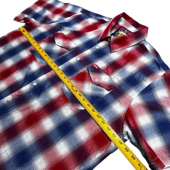 Dixxon Flannel Co. All Star 3XL Bamboo Blue Plaid Short Sleeve Mens Casual - Picture 6 of 13